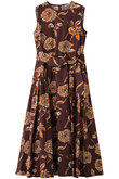 タイプライターヴィンテージフラワープリントワンピース