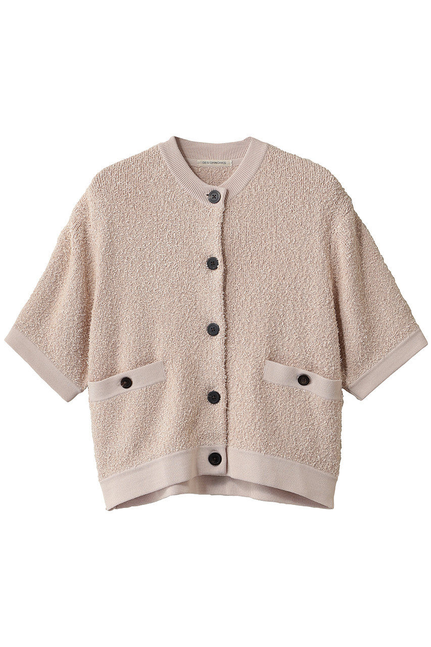 DESIGNWORKS フラッグヤーンニットジャケット (ピンクベージュ, 38) デザインワークス ELLE SHOP