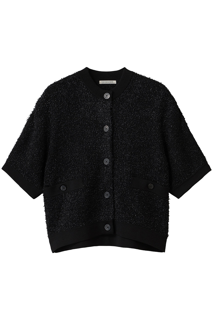 DESIGNWORKS フラッグヤーンニットジャケット (ブラック, 38) デザインワークス ELLE SHOP