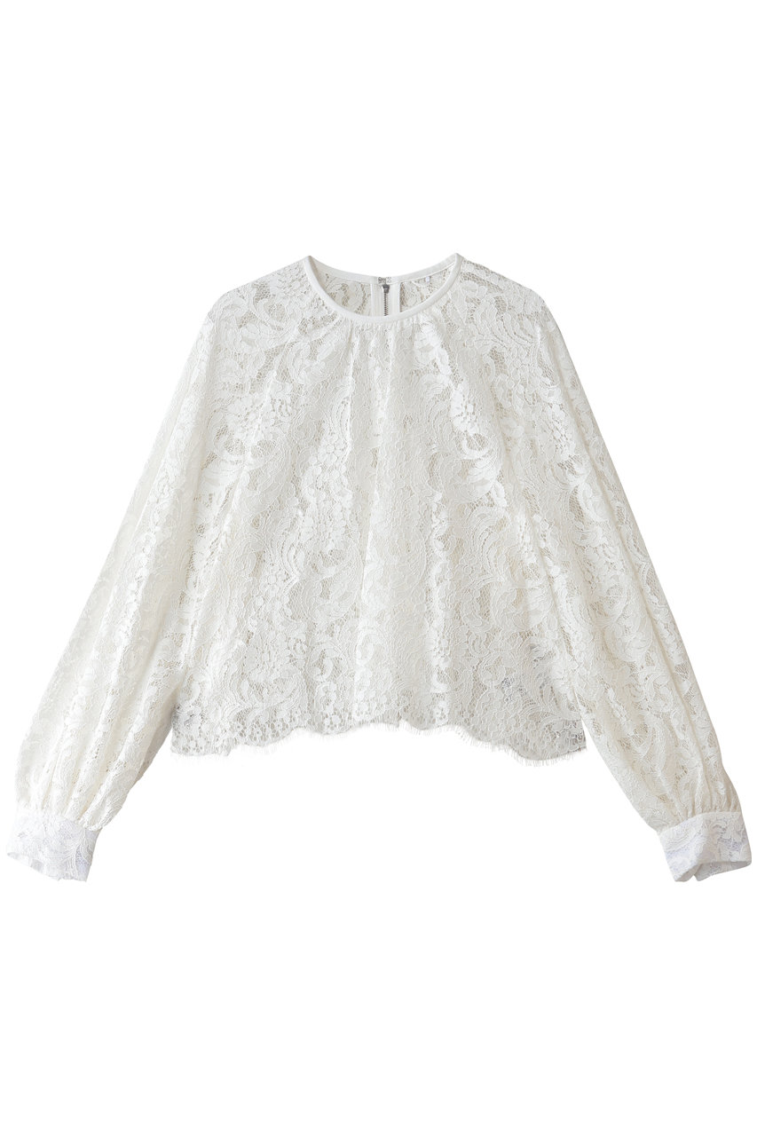 DESIGNWORKS レースベーシックブラウス (オフホワイト, 38) デザインワークス ELLE SHOP