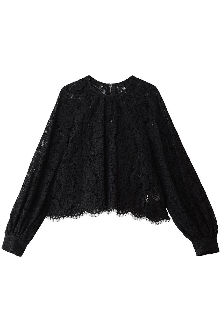 DESIGNWORKS レースベーシックブラウス (ブラック, 38) デザインワークス ELLE SHOP