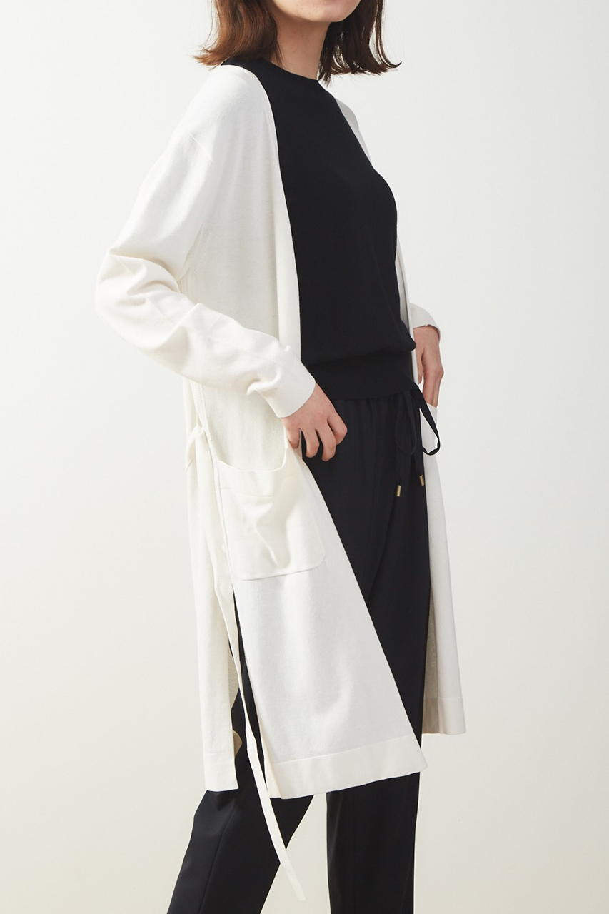 Designworks デザインワークス サイドスリットロングカーディガン アイボリー の通販 Elleshop エル ショップ