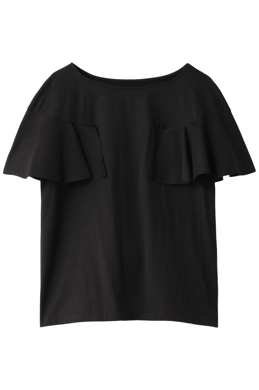 SALE 【29%OFF】 DESIGNWORKS デザインワークス ボーダーフリルボンディングプルオーバー ブラック