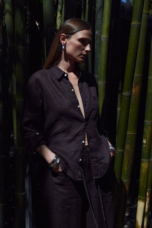 シチズンズ・オブ・ヒューマニティ/CITIZENS of HUMANITYのKAYLA shrunken リネンシャツ