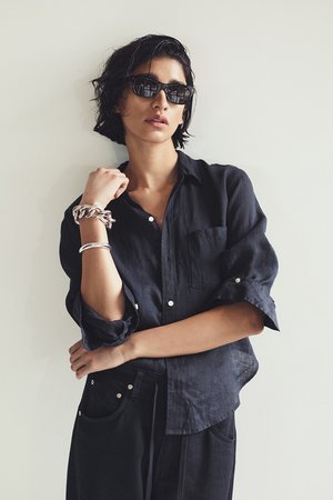 シチズンズ・オブ・ヒューマニティ/CITIZENS of HUMANITYのKAYLA shrunken リネンシャツ(110400/110403)