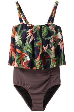 レイール(ﾐｽﾞｷﾞ)/Reir(水着)の【Coral veil】Lily Gardenワンピース見えハイウエストビキニ(180400/180401)