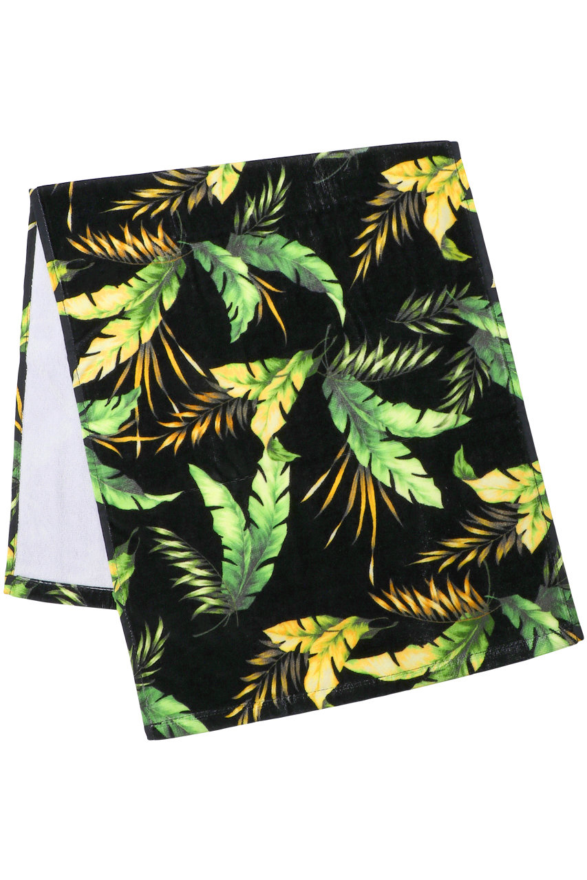 ＜ELLE SHOP＞ Reir(swim wear) Tropical Leaf フェイスタオル (ブラック F) レイール(ﾐｽﾞｷﾞ) ELLE SHOP