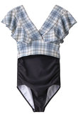 【San-ai Resort】Vintage check×Solid カバーデザイン ノンワイヤー