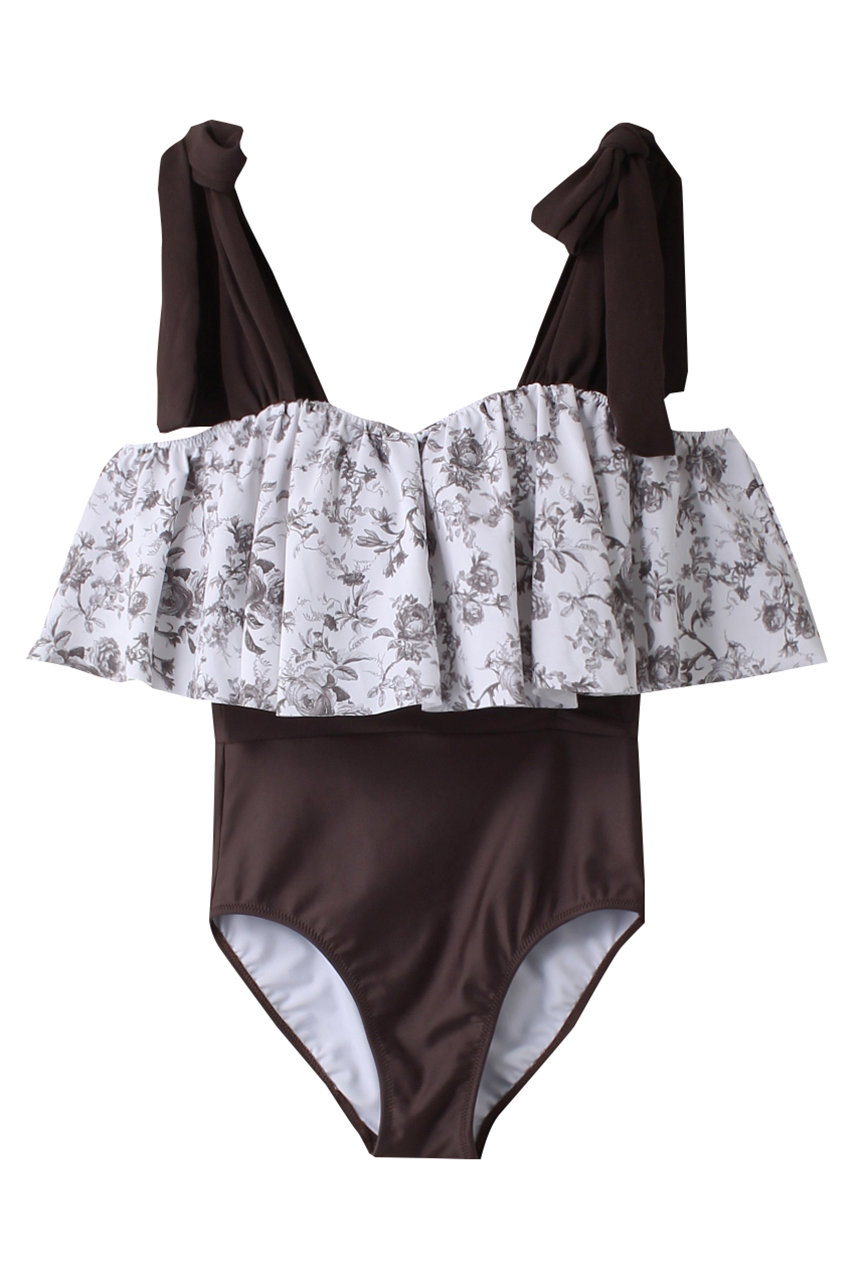 Reir(swim wear) Wall Flowerグラマラスオフショル (ブラウン, 56(9D-M)) レイール(ミズギ) ELLE SHOP Reir(swim wear) Wall Flowerグラマラスオフショル (ブラウン, 56(9D-M)) レイール(ミズギ) ELLE SHOP