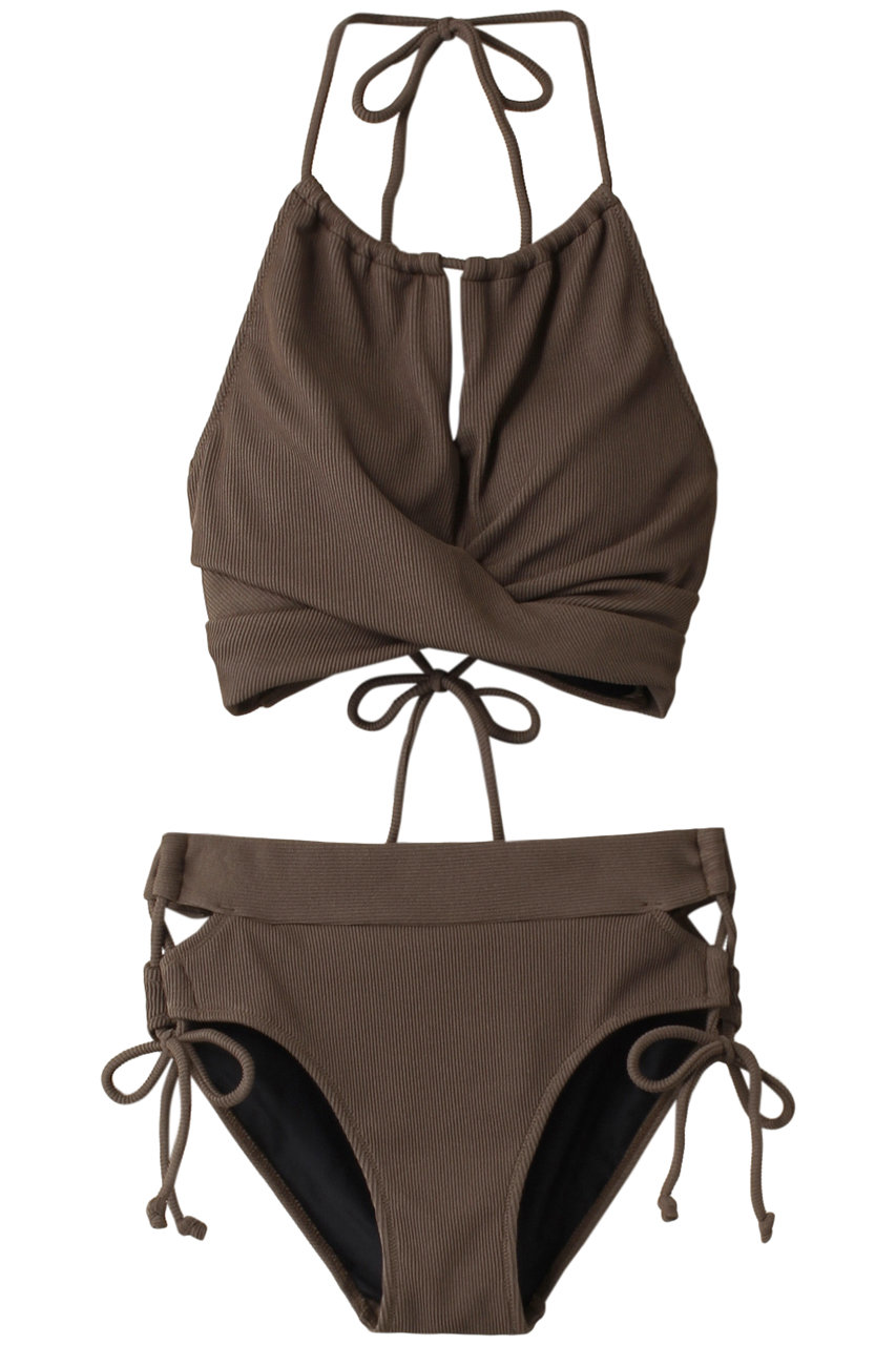 Reir(swim wear) Cool Rib ノンワイヤー水着 (カーキ, 09(M)) レイール(ミズギ) ELLE SHOP Reir(swim wear) Cool Rib ノンワイヤー水着 (カーキ, 09(M)) レイール(ミズギ) ELLE SHOP