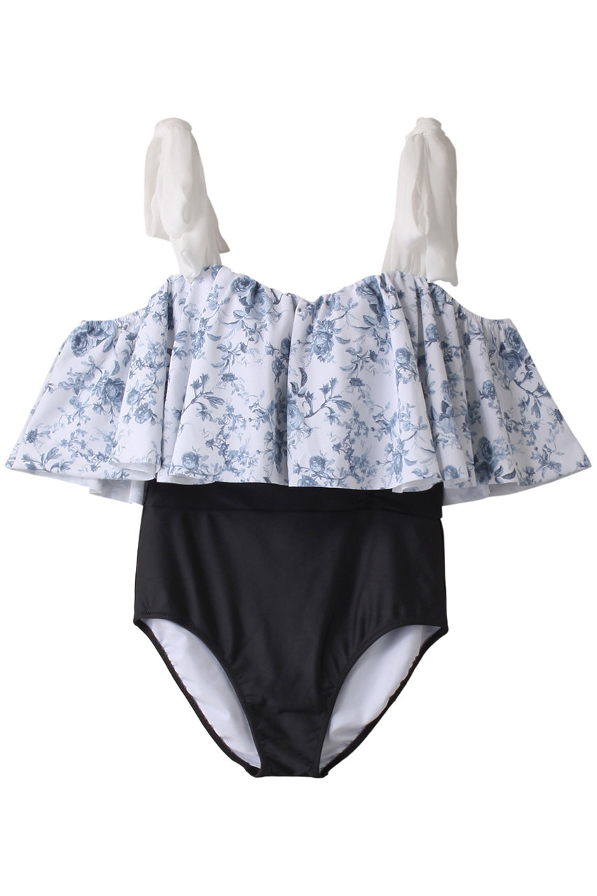Reir(swim wear) Wall Flowerグラマラスオフショル ワイヤー水着 (ブルー, 58(13GHI-L~LL)) レイール(ミズギ) ELLE SHOP Reir(swim wear) Wall Flowerグラマラスオフショル ワイヤー水着 (ブルー, 58(13GHI-L~LL)) レイール(ミズギ) ELLE SHOP