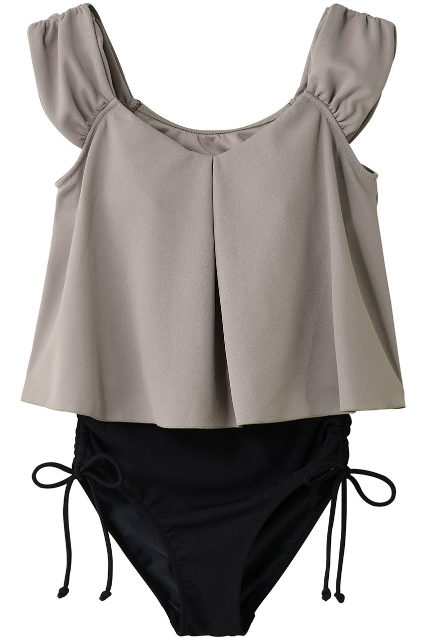Reir(swim wear) 【San-ai Resort】ワンピ見えビキニ (グレー, 09(M)) レイール(ミズギ) ELLE SHOP Reir(swim wear) 【San-ai Resort】ワンピ見えビキニ (グレー, 09(M)) レイール(ミズギ) ELLE SHOP