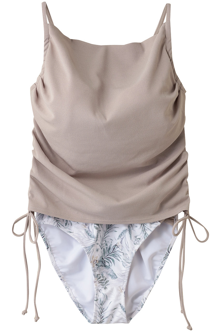 レイール(ﾐｽﾞｷﾞ)/Reir(水着)の【San-ai Resort】ワコール定番商品カップ使用 GHIカップ対応 ドレープワイヤーキャミ水着(ベージュ9D-M/55-53-6-1026)