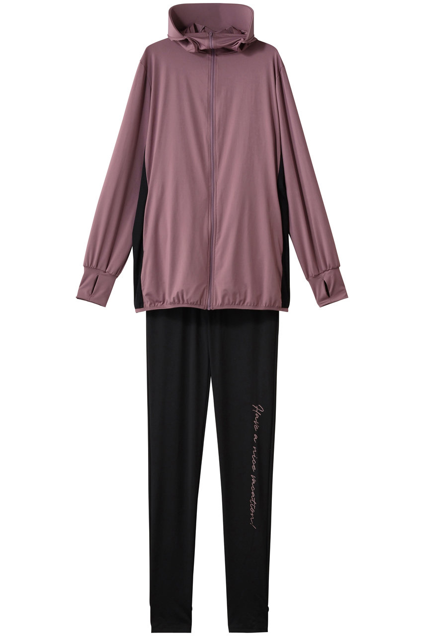 レイール(ﾐｽﾞｷﾞ)/Reir(水着)の【San-ai Resort】【UPF50＋】つば付きラッシュ・レギンスセット(ピンク/55-53-6-2002)