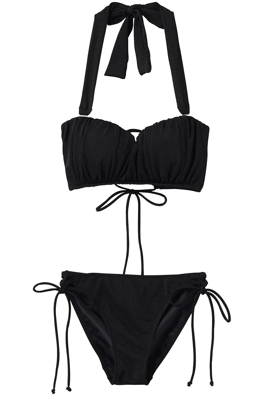 レイール(ﾐｽﾞｷﾞ)/Reir(水着)の【San-ai Resort】【楽盛り水着】ラメギャザーワイヤー水着(ブラック/55-53-6-1881)