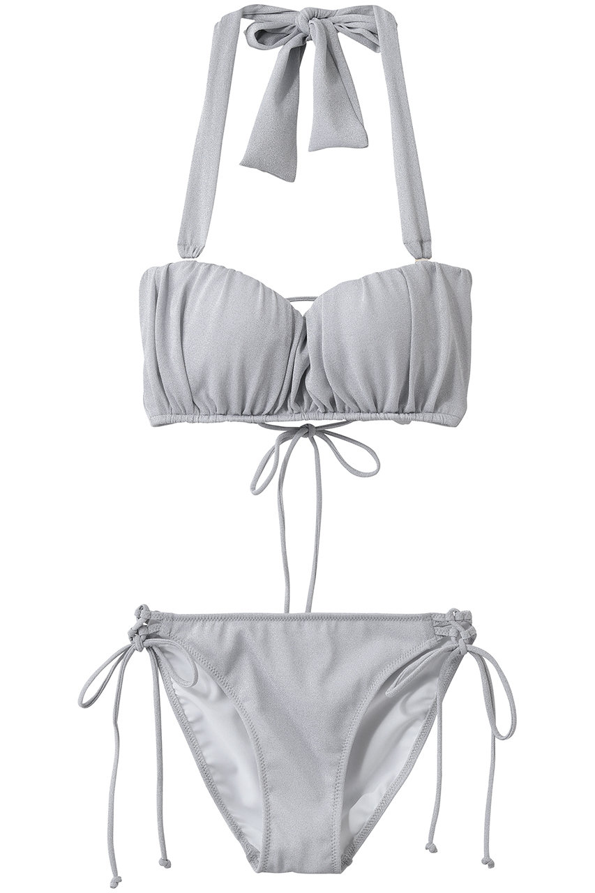 レイール(ﾐｽﾞｷﾞ)/Reir(水着)の【San-ai Resort】【楽盛り水着】ラメギャザーワイヤー水着(シルバー/55-53-6-1881)