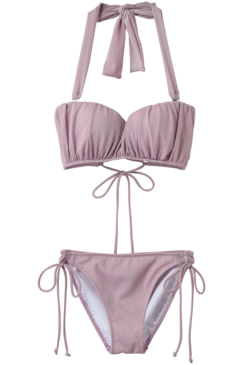 レイール(ﾐｽﾞｷﾞ)/Reir(水着)の【San-ai Resort】【楽盛り水着】ラメギャザーワイヤー水着(ピンク/55-53-6-1881)