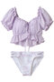 【San-ai Resort】【楽盛り水着】パフスリーブワイヤービキニ レイール(ﾐｽﾞｷﾞ)/Reir(水着) パープル
