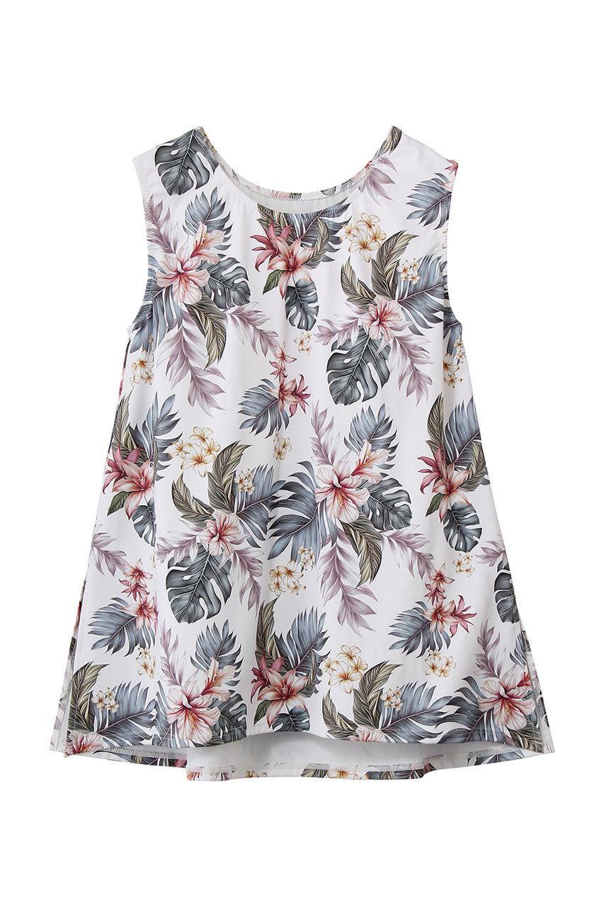 Reir（swim wear） プリントカップ付きトップス【水陸両用】 (ホワイト, 74(M)) レイール（ミズギ） ELLE SHOP