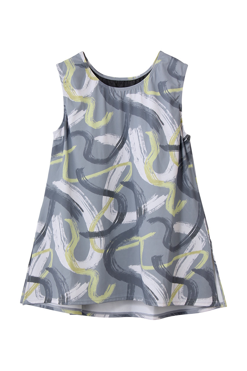 Reir（swim wear） プリントカップ付きトップス【水陸両用】 (グレー, 76(LL)) レイール（ミズギ） ELLE SHOP