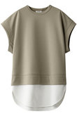 ハーフスリーブレイヤードヘムTシャツ