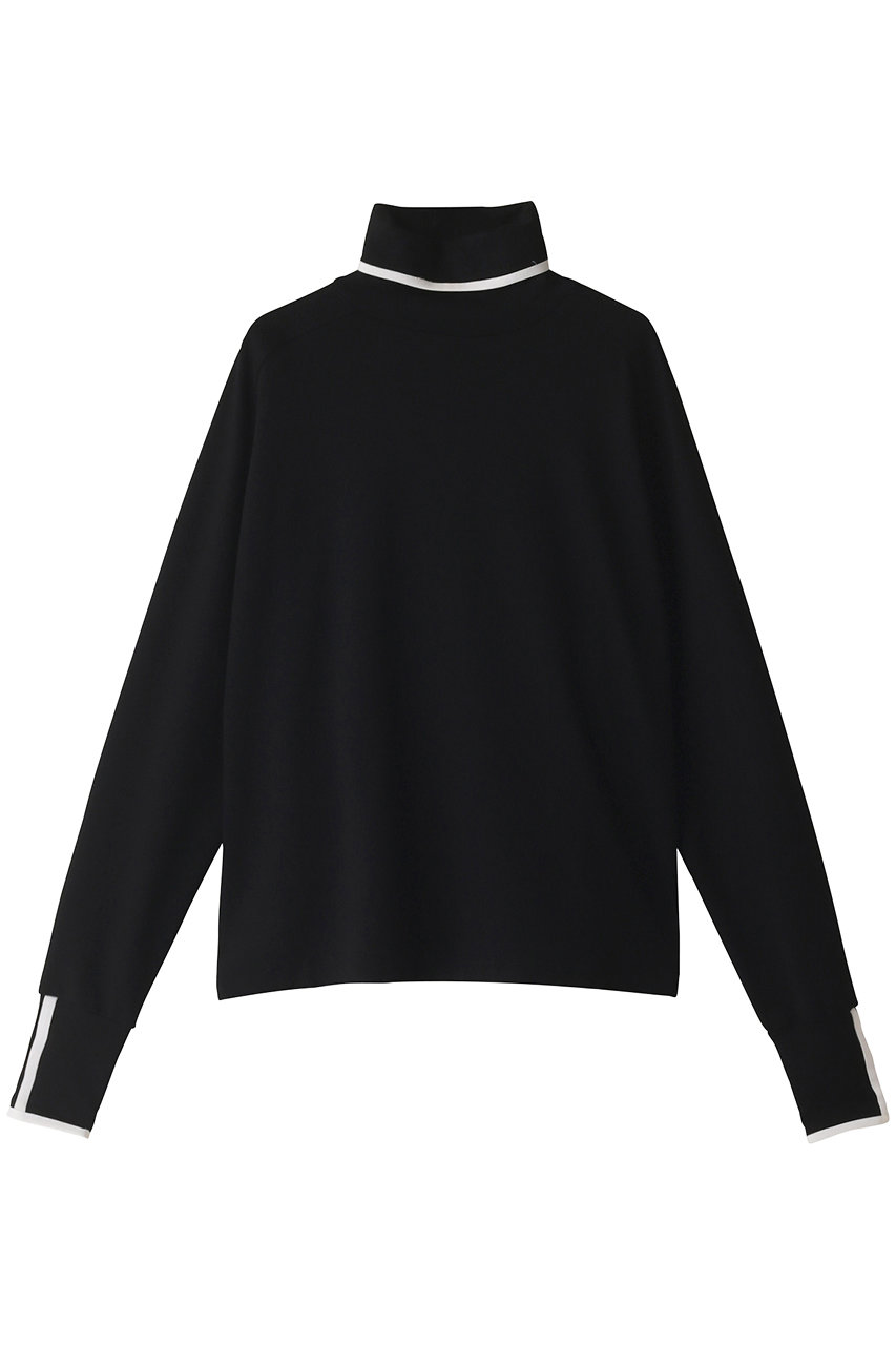 ＜ELLE SHOP＞ THE RERACS タートルネックロングスリーブTシャツ (ブラック×ホワイト 1(36)) ザ・リラクス ELLE SHOP