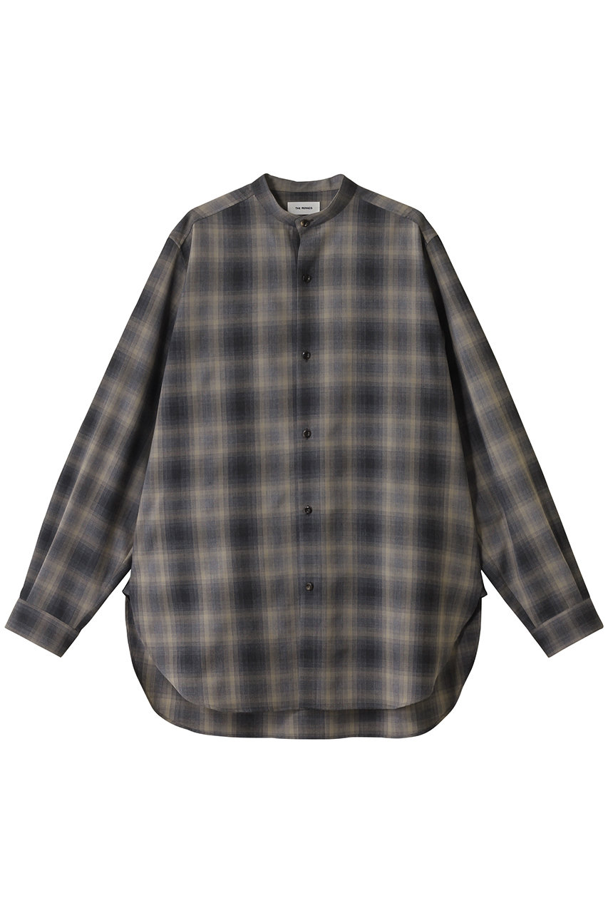 THE RERACS バンドカラーチェックシャツ (カウボーイチェック, 1(36)) ザ・リラクス ELLE SHOP THE RERACS バンドカラーチェックシャツ (カウボーイチェック, 1(36)) ザ・リラクス ELLE SHOP