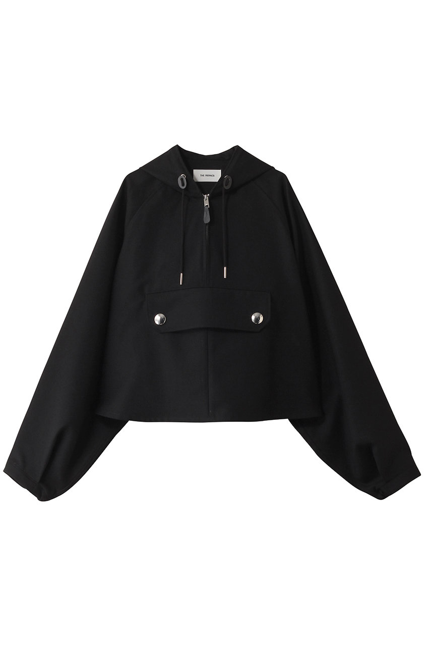 THE RERACS Aラインショートアノラックパーカー (ブラック, 2(38)) ザ・リラクス ELLE SHOP THE RERACS Aラインショートアノラックパーカー (ブラック, 2(38)) ザ・リラクス ELLE SHOP