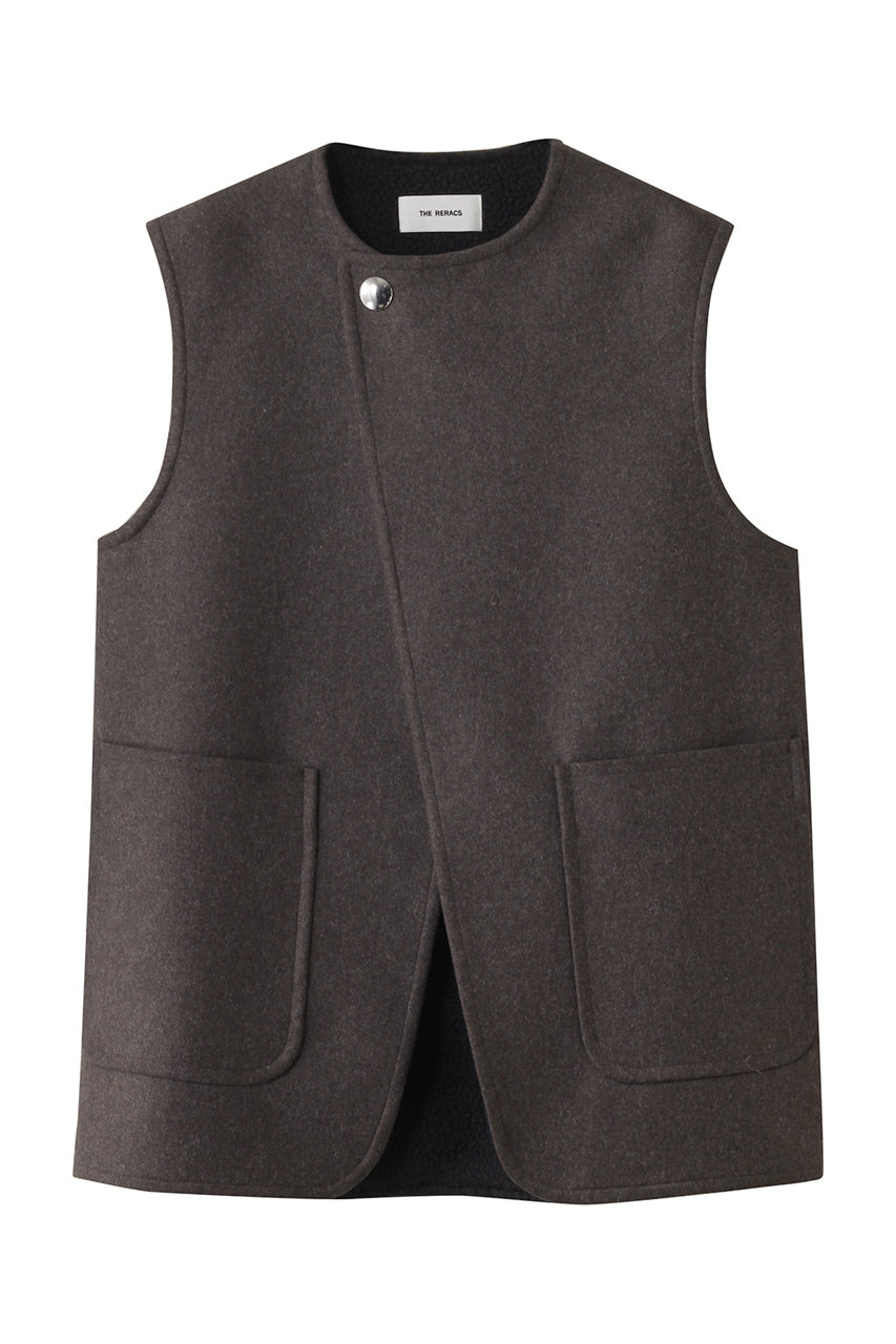 THE RERACS ジャーキンベスト (グレーブラウン, 0(FR)) ザ・リラクス ELLE SHOP THE RERACS ジャーキンベスト (グレーブラウン, 0(FR)) ザ・リラクス ELLE SHOP