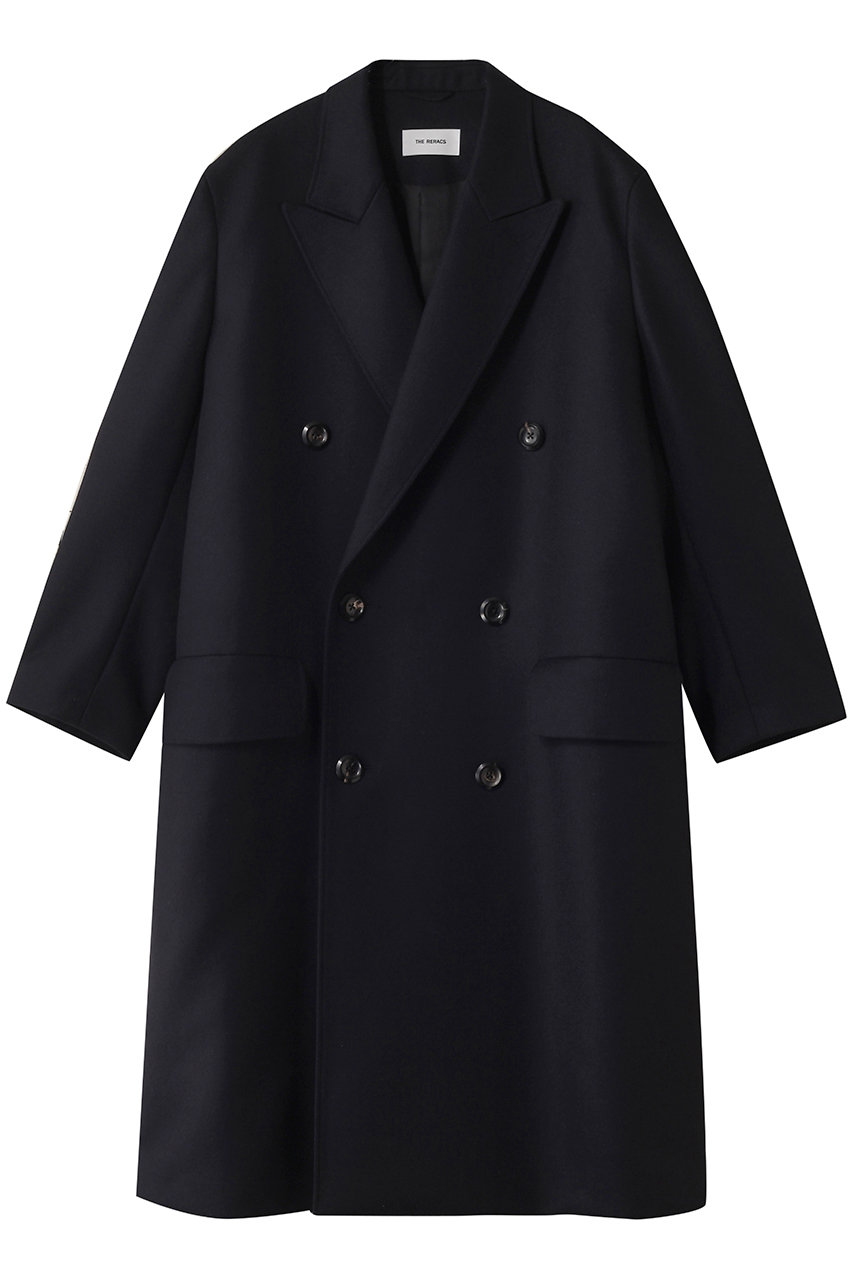 THE RERACS ダブルピークドテーラードコート (ダークネイビー, 1(36)) ザ・リラクス ELLE SHOP THE RERACS ダブルピークドテーラードコート (ダークネイビー, 1(36)) ザ・リラクス ELLE SHOP