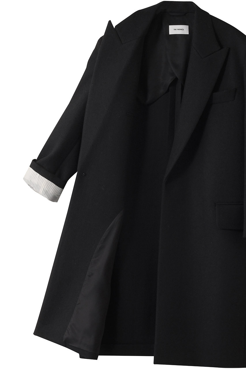 THE RERACS(ザ・リラクス)｜ピークドバレルコート/ブラック の通販