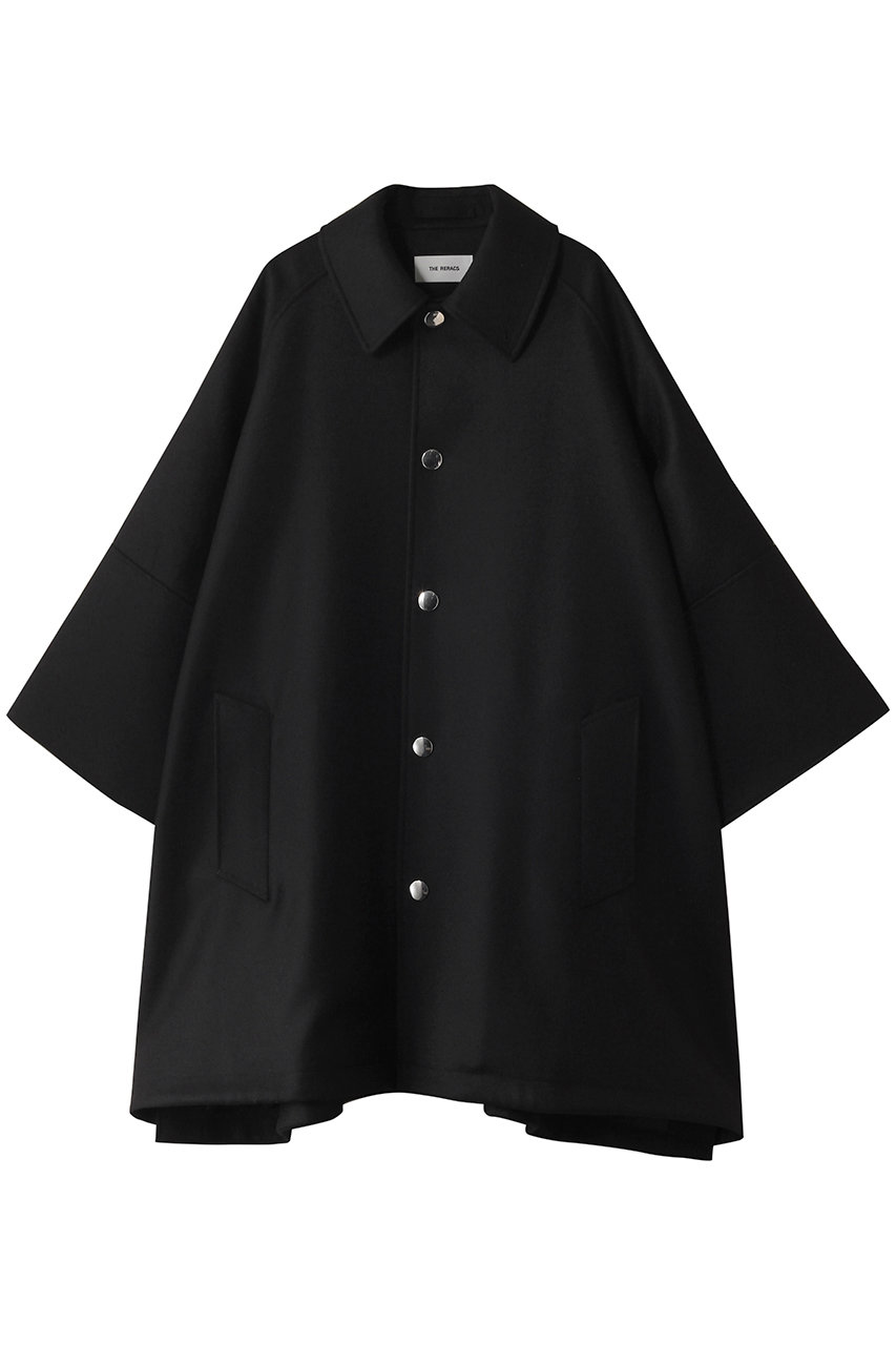 THE RERACS ワイドカフスバルカラーコート (ブラック, 1(36)) ザ・リラクス ELLE SHOP THE RERACS ワイドカフスバルカラーコート (ブラック, 1(36)) ザ・リラクス ELLE SHOP