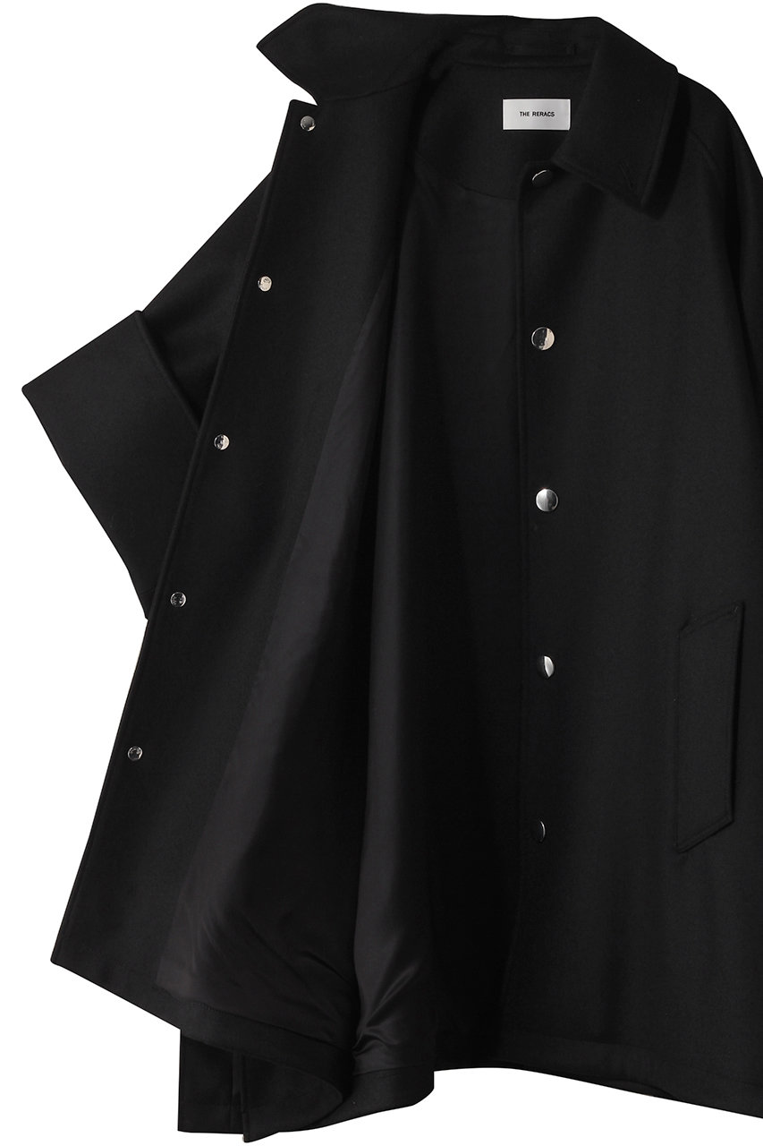 リラクス　ワイドカフスバルカラーコート38 THE RERACS(ザ・リラクス)｜ワイドカフスバルカラーコート/ブラック の