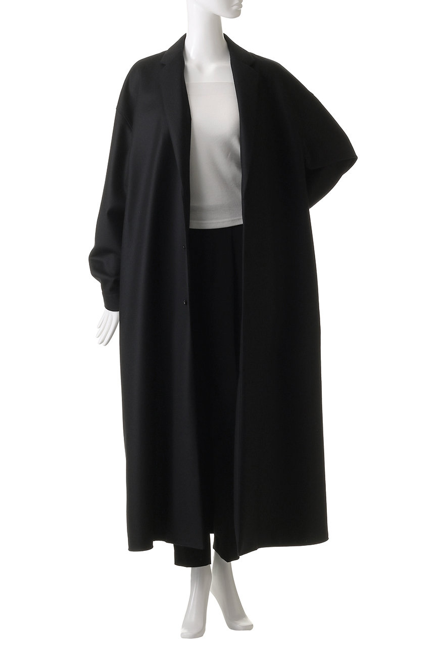 THE RERACS(ザ・リラクス)｜ノッチドラペルシャツコート/ブラック の