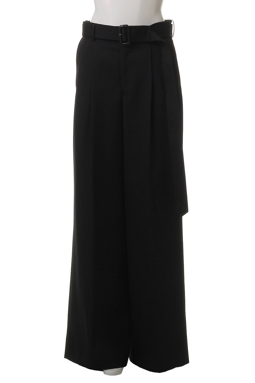 THE RERACS(ザ・リラクス)｜2タックベルテッドパンツ/ブラック の通販