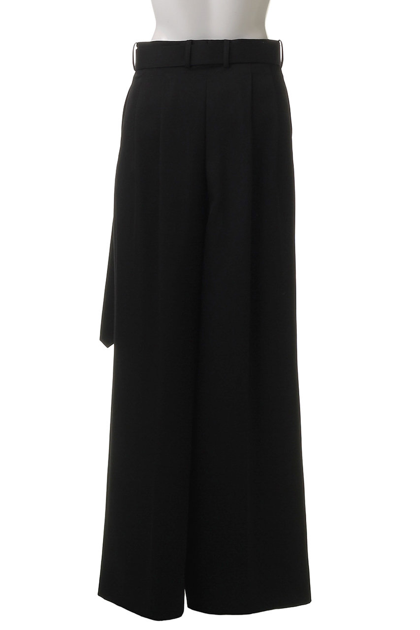 THE RERACS(ザ・リラクス)｜2タックベルテッドパンツ/ブラック の通販