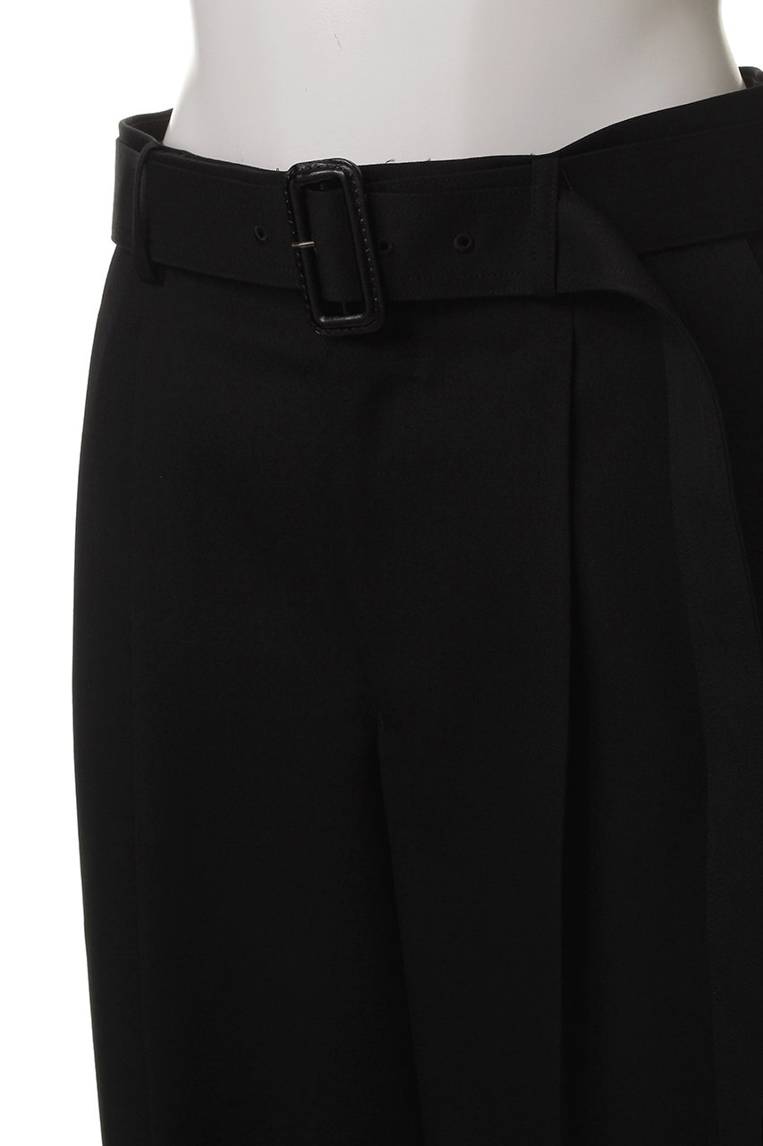 THE RERACS(ザ・リラクス)｜2タックベルテッドパンツ/ブラック