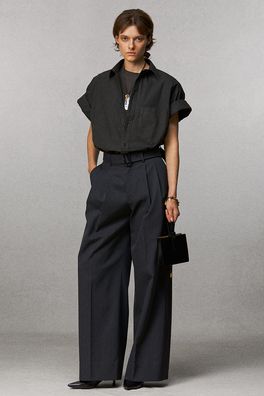 THE RERACS(ザ・リラクス)｜2タックベルテッドパンツ/トップグレー の