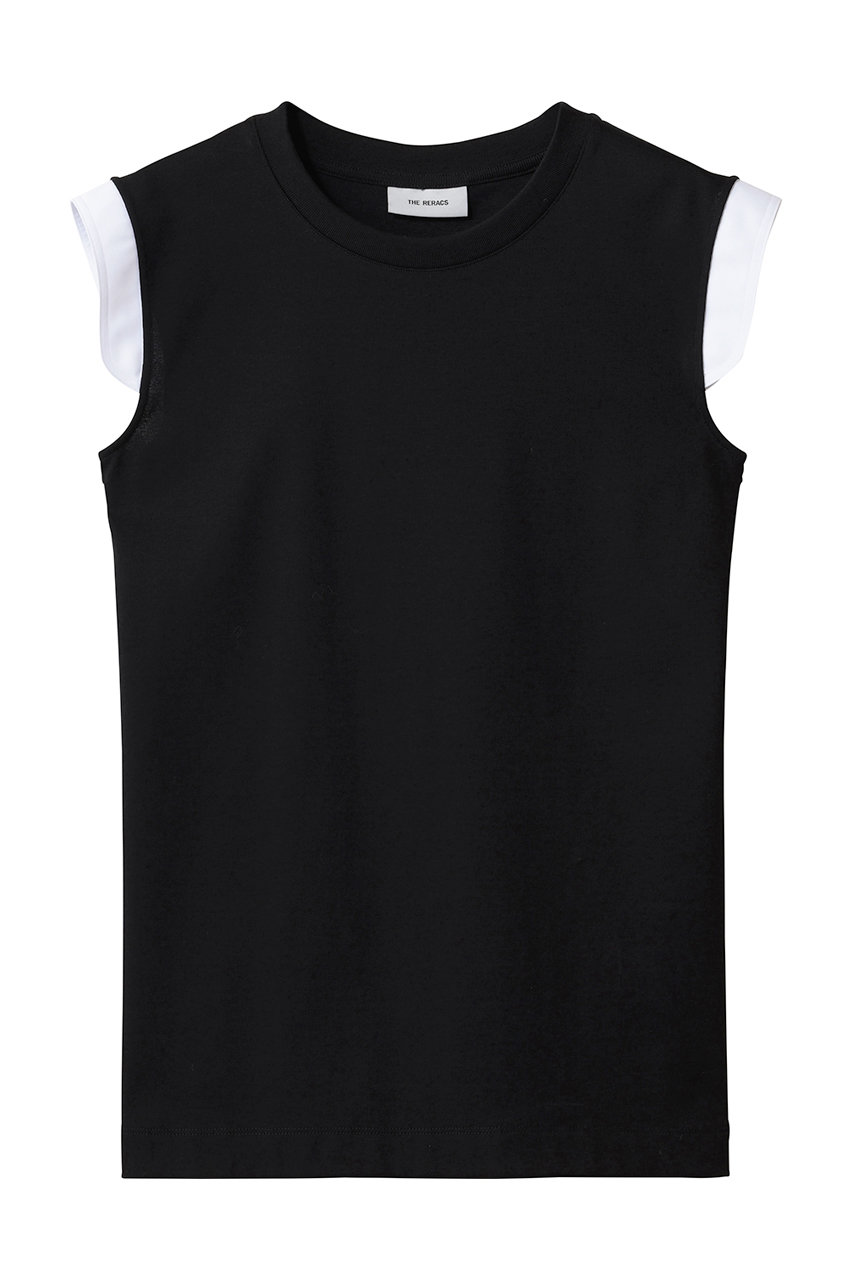 ザ・リラクス/THE RERACSのショルダースイッチングタンクトップ(ブラック×ホワイト/26SS-RECS-532L-J)