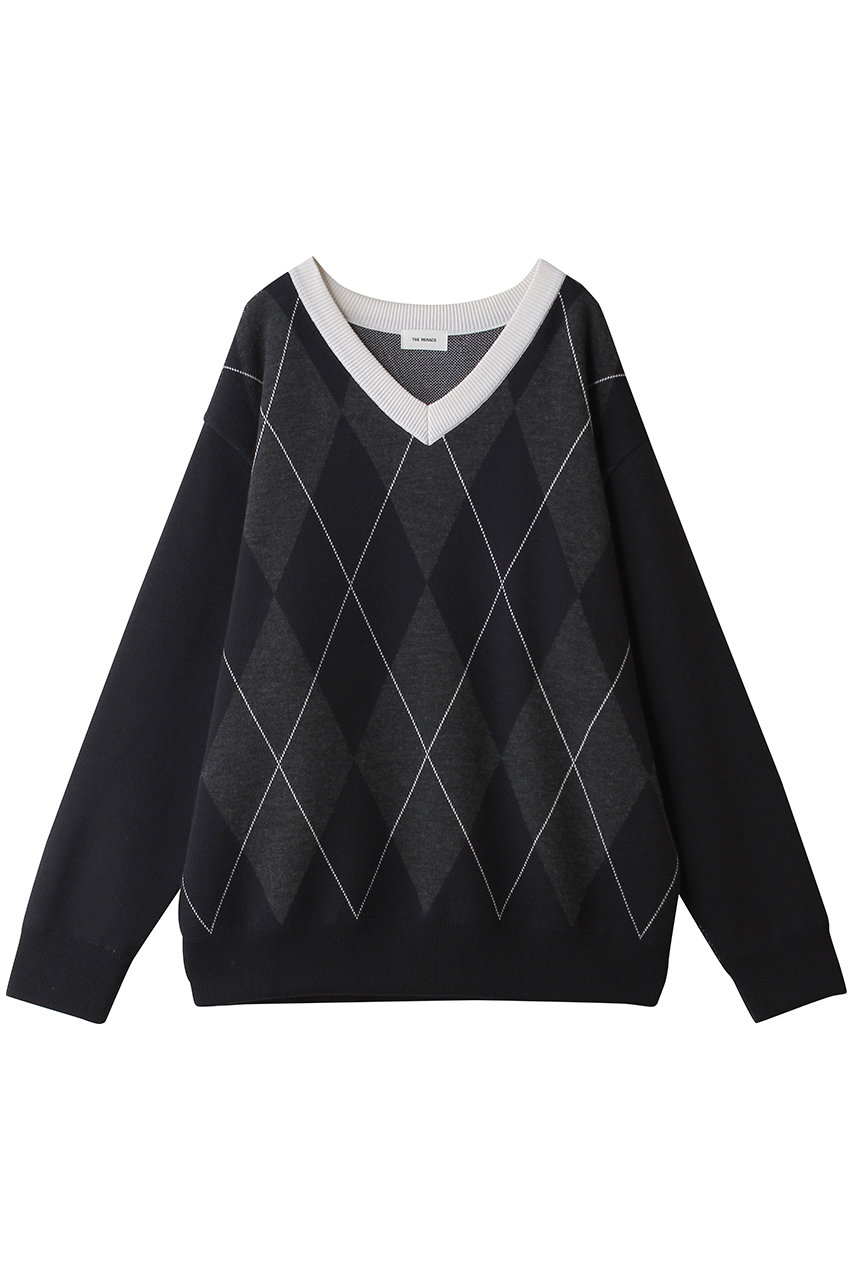 ザ・リラクス/THE RERACSの【予約販売】アーガイルVネックニット(ダークネイビー/26FW-REKN-405L-J)