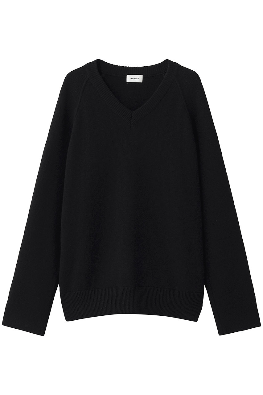 ザ・リラクス/THE RERACSの【予約販売】【MEN】ラグランVネックニットプルオーバー(ブラック/26FW-REKN-410-J)