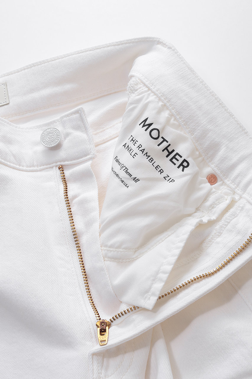 【極美品】MOTHER マザー ホワイトデニム クリーニング済み 26 MOTHER(マザー)｜THE RAMBLER ZIP ANKLE ストレートホワイトデニム