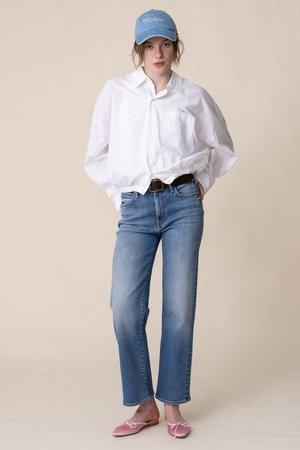 マザー/MOTHERのTHE SCRUNCHIE FRENCHIE クロップドシャツ (WHT)(110400/110403)