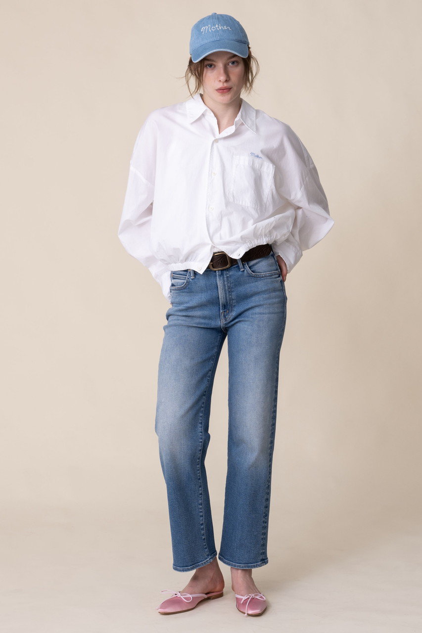 MOTHER(マザー)｜THE SCRUNCHIE FRENCHIE クロップドシャツ (WHT
