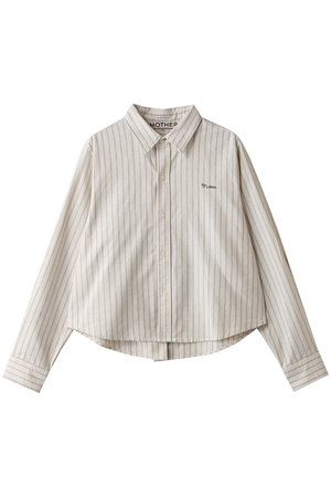 マザー/MOTHERのTHE CROPPED BESTIE ストライプクロップドシャツ(OXS)