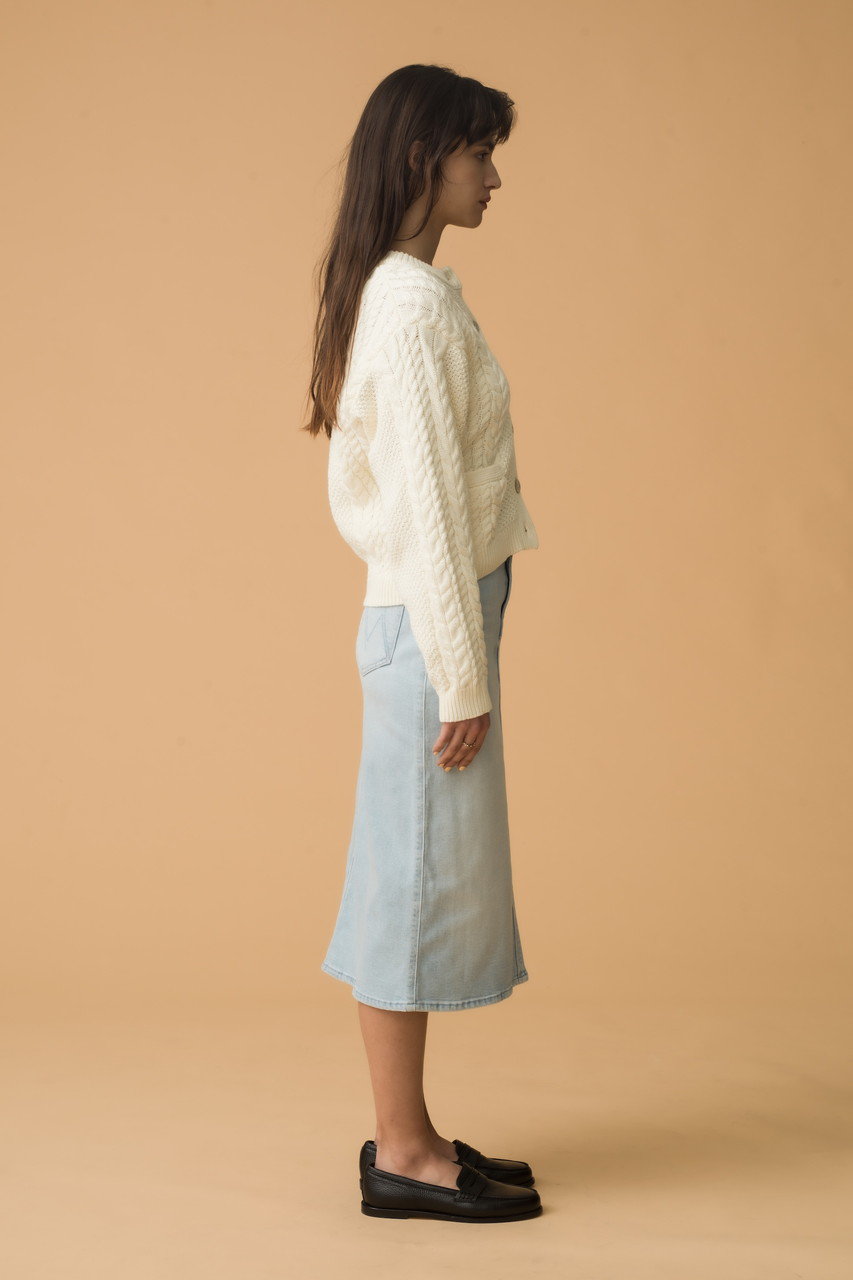 MOTHER(マザー)｜THE SWOONER STRAIGHT A MIDI SKIRT デニム