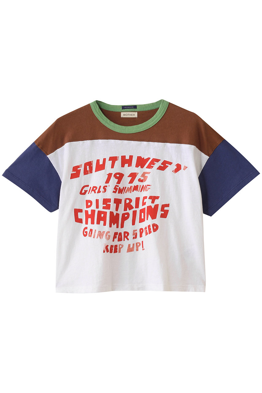 MOTHER GIRL'S SWIMMING クロップド プリントTシャツ(GSW) (ホワイト, M) マザー ELLE SHOP MOTHER GIRL'S SWIMMING クロップド プリントTシャツ(GSW) (ホワイト, M) マザー ELLE SHOP