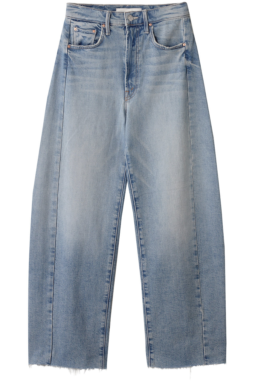 MOTHER THE HALF PIPE ANKLE FRAY ワイドカーブデニム (ICO) (ブルー, 27) マザー ELLE SHOP MOTHER THE HALF PIPE ANKLE FRAY ワイドカーブデニム (ICO) (ブルー, 27) マザー ELLE SHOP
