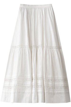 マザー/MOTHERのTHE LACED UP SKIRT ホワイトレーススカート (WFW)(110700/110702)