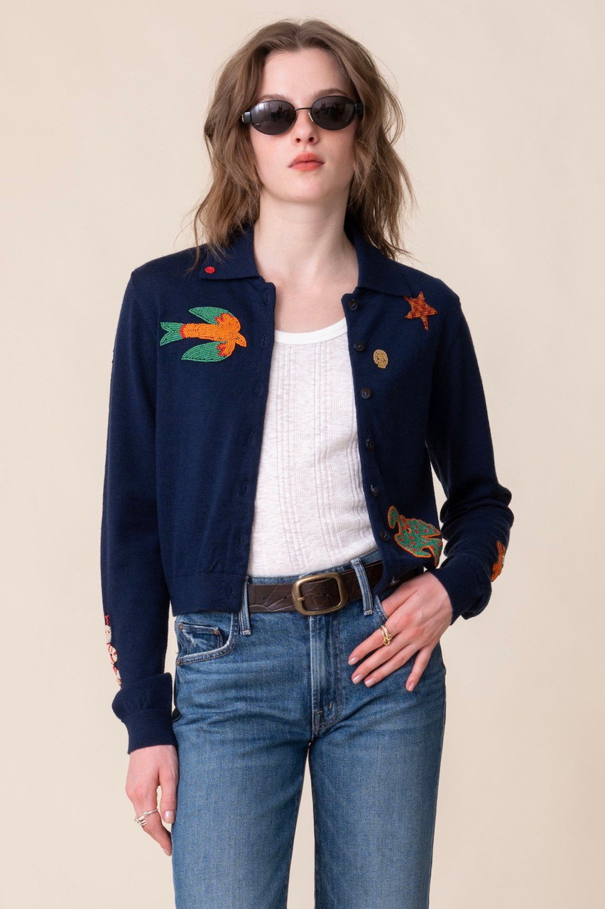 MOTHER(マザー)｜THE RACQUET CARDIGAN モチーフカーディガン (RLC
